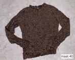 Zwarte blouse met gele stippen maat 40, Kleding | Dames, Blouses en Tunieken, Ophalen of Verzenden, Zo goed als nieuw