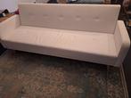 Leren, witte slaapbank, Ophalen, Wit, 190 cm of minder, Twijfelaar