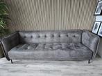 Prachtige Pull Up Leren Bank - Grijs/Taupe - 240cm, Huis en Inrichting, Banken | Bankstellen, Ophalen, Gebruikt, Minder dan 75 cm