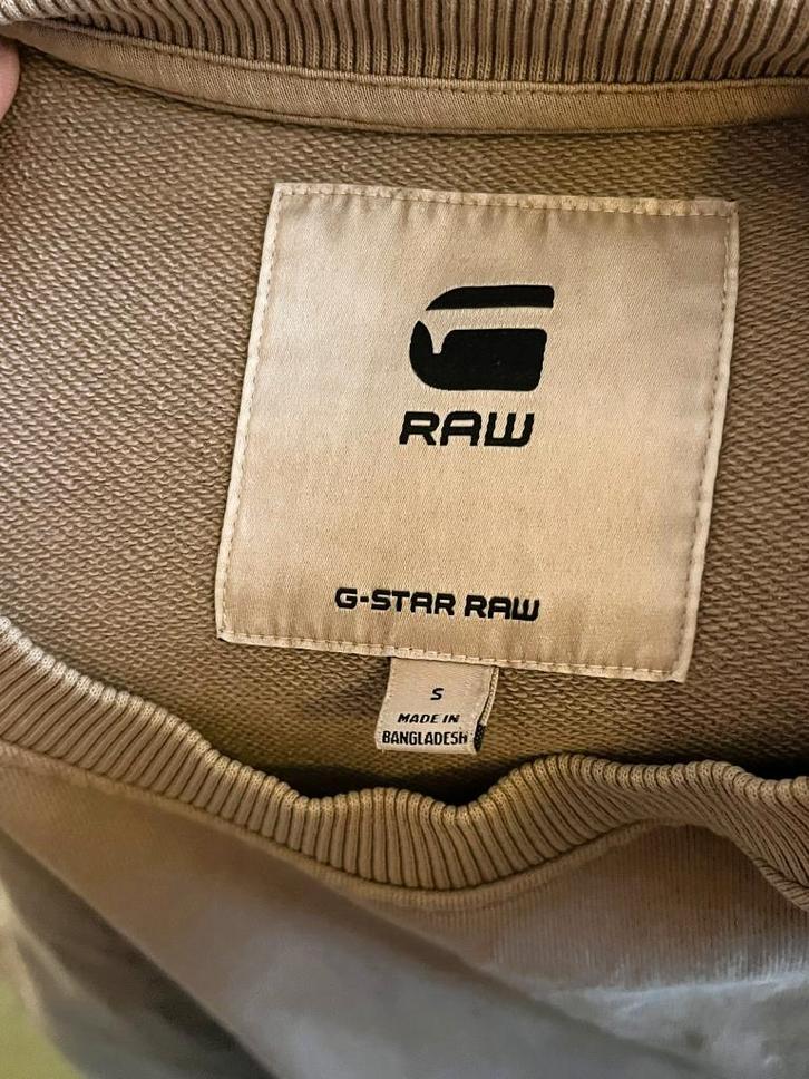 G-Star RAW bruine straight fit sweater trui, maat S, Kleding | Heren, Truien en Vesten, Gedragen, Maat 46 (S) of kleiner, Bruin