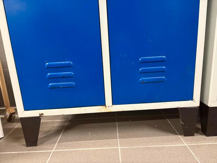 Metalen Locker - Blauw/Wit, Huis en Inrichting, Kasten | Lockerkasten, Gebruikt, Ophalen