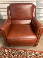 Lederen fauteuil, Huis en Inrichting, Fauteuils, Ophalen, Gebruikt, Rustiek, 50 tot 75 cm