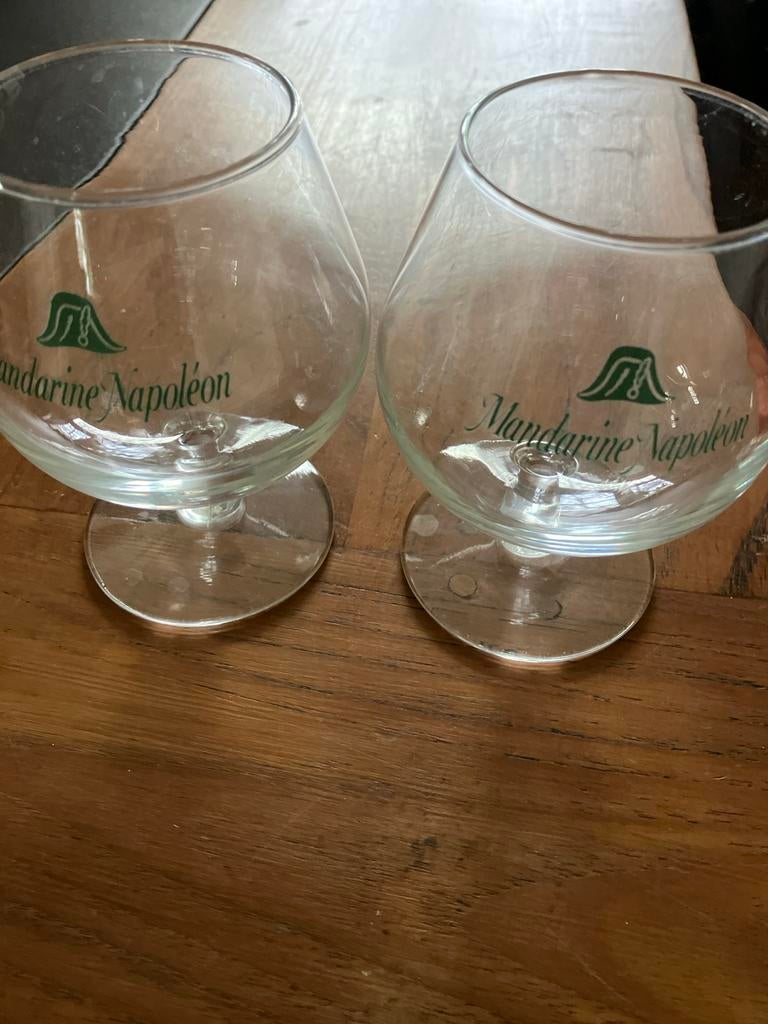 Twee Mandarine Napoléon Cognac Glazen, Ophalen of Verzenden
