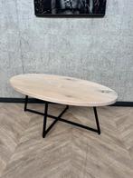 Eiken salontafel ovaal 120cm *showroom, Firma Hout en Staal, 100 tot 150 cm, Eikenhout, Zo goed als nieuw