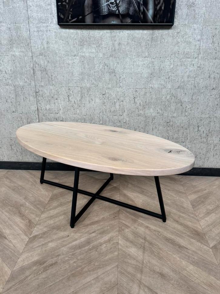 Eiken salontafel ovaal 120cm *showroom, Huis en Inrichting, Tafels | Salontafels, Zo goed als nieuw, Minder dan 50 cm, 50 tot 100 cm