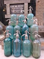 Oude vintage spuitfles blauw zeegroen zeeblauw, Ophalen of Verzenden