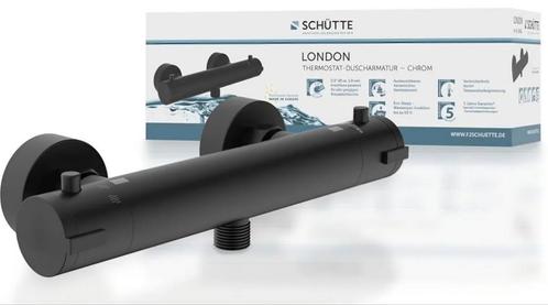Schutte en London Matt Zwarte Thermostaat kraan 120 mm, Doe-het-zelf en Verbouw, Thermostaten, Nieuw, Ophalen of Verzenden
