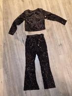 Zwart setje met glitters / pailletten voor de feestdagen, Kinderen en Baby's, Kinderkleding | Maat 134, Ophalen of Verzenden, Zo goed als nieuw