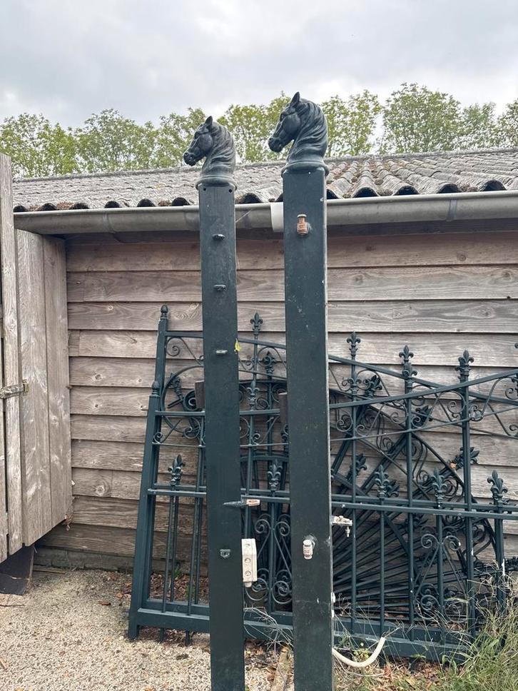 IJzeren Poort met Waaierpanelen, Tuin en Terras, Tuinhekken en Hekwerk, Gebruikt, Sierhekwerk, IJzer, Met poort, Ophalen