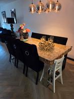 Rofra home Eettafel met bank en stoelen en salontafel, Ophalen of Verzenden, Gebruikt, Modern, 4 tot 6 stoelen
