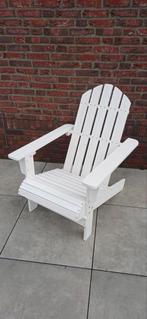 Witte Houten Tuinstoel Adirondack Hardhout 70,5x96x92cm, Ophalen of Verzenden, Nieuw, Hout
