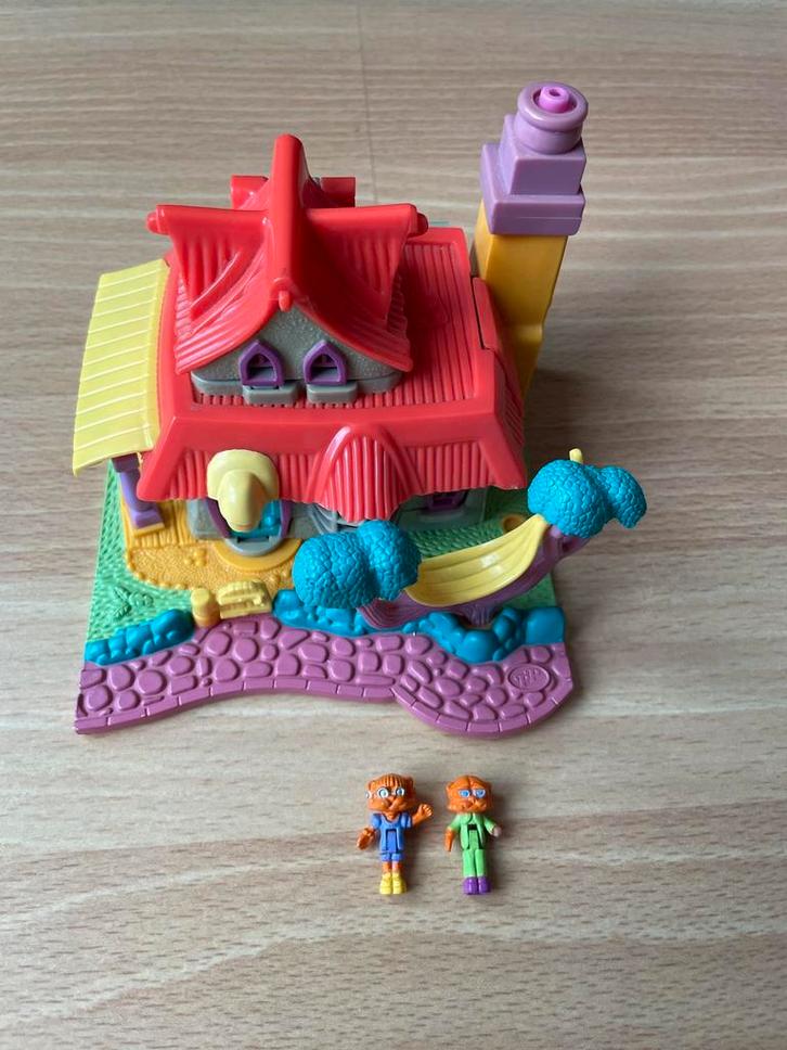 Polly pocket light up kitty house 1994 2 originele poppetjes, Verzamelen, Poppetjes en Figuurtjes, Zo goed als nieuw, Ophalen of Verzenden