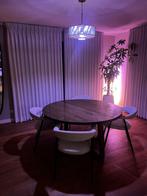 Ikea ronde tafel MÖRBYLÅNGA eikenfineer + stoelen japandi, Huis en Inrichting, Tafels | Eettafels, Ophalen, Japandi, Zo goed als nieuw