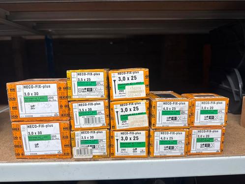 Heco-Fix-Plus Schroeven - RVS - Nieuw in Doos, Doe-het-zelf en Verbouw, Hout en Planken, Nieuw, Beuken, Minder dan 25 mm, Ophalen of Verzenden