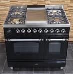 Luxe Fornuis Boretti 90cm hoogglans zwart rvs 2 ovens, 60 cm of meer, Ophalen of Verzenden, Zo goed als nieuw, Energieklasse A of zuiniger