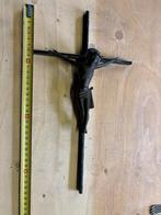 Mooi messing crucifix (ca. 30 cm) met ijzeren kruis, Ophalen of Verzenden, Zo goed als nieuw, Overige typen