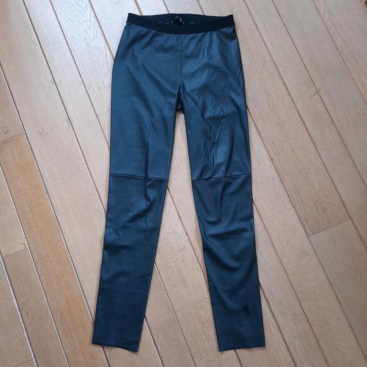 SET broek legging PU leer maat 36, Kleding | Dames, Broeken en Pantalons, Zo goed als nieuw, Maat 36 (S), Zwart, Lang, Ophalen of Verzenden