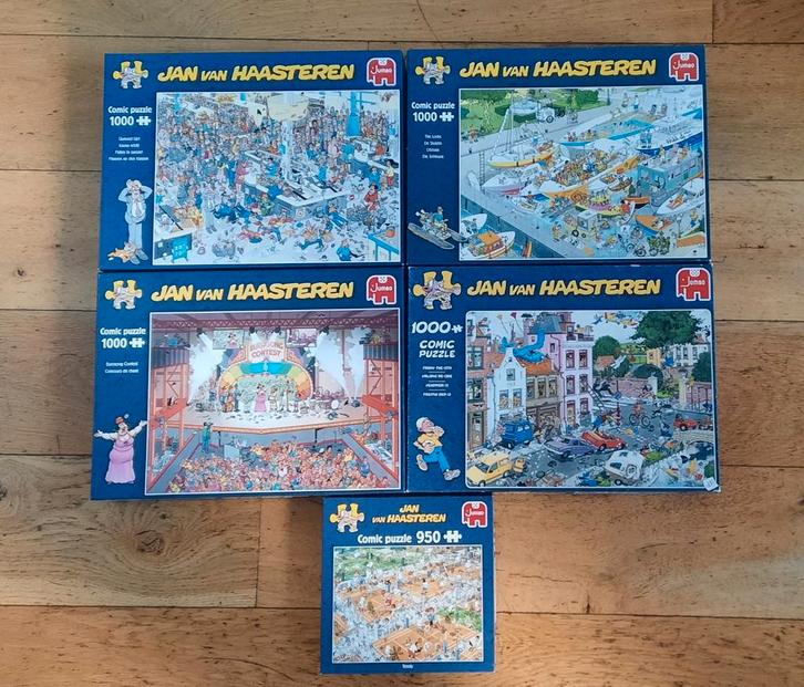 Jan van Haasteren puzzels 1000 stukjes, Hobby en Vrije tijd, Denksport en Puzzels, Zo goed als nieuw, 500 t/m 1500 stukjes, Ophalen