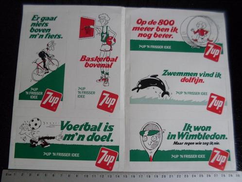 6x sticker 7-up 7up sport basketbal fietsen voetbal zwemmen, Verzamelen, Stickers, Zo goed als nieuw, Merk, Verzenden