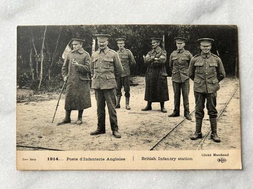 Wo1: ak british infantery station, Verzamelen, Militaria | Algemeen, Landmacht, Foto of Poster, Nederland, Ophalen of Verzenden