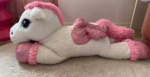 Grote eenhoorn knuffel / roze wit en glitters / meisje, Kinderen en Baby's, Speelgoed | Knuffels en Pluche, Zo goed als nieuw