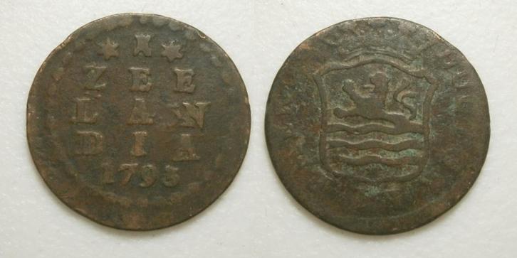 81] Zeeland Duit 1793    , Postzegels en Munten, Munten | Nederland, Losse munt, 1 cent, Vóór koninkrijk, Ophalen of Verzenden