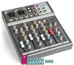 Mengpaneel, 4-kanaals muziek mixer, USB, MP3, Fantoomvoeding