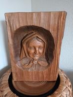 Houten Wandsculptuur - Vrouw met Hoofddoek, Ophalen of Verzenden