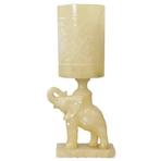 albast marmer olifant tafel lamp - schemerlamp, Huis en Inrichting, Lampen | Tafellampen, Ophalen of Verzenden, Gebruikt, Minder dan 50 cm