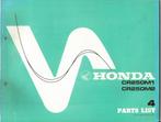 Honda CR250 M1 - CR250 M2 Elsinore Parts List (6142z), Motoren, Ophalen of Verzenden, Honda