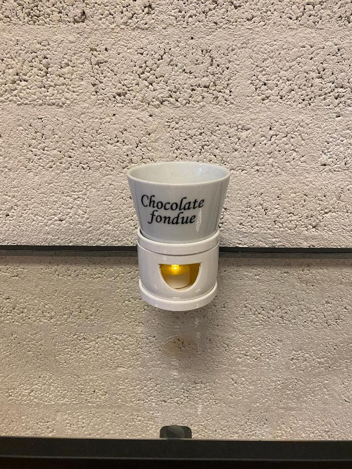 Mini Chocoladefondue, Witgoed en Apparatuur, Fonduesets, Gebruikt, Fondueset, Waxinelicht, Ophalen of Verzenden