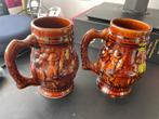Set van 2 aardewerken bierpullen, Vintage Bavaria, Verzamelen, Ophalen of Verzenden, Zo goed als nieuw, Overige typen