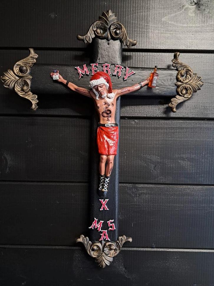 Handgemaakte Kerst Tattoo Jezus Kunst, Verzamelen, Beelden en Beeldjes, Ophalen of Verzenden