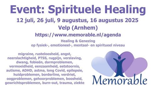 Event: Healing & Genezing juli / aug 2025 in Velp/Arnhem, Tickets en Kaartjes, Evenementen en Festivals, Eén persoon