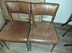 Echt leren eetkamerstoelen Foucault, Ophalen, Gebruikt, Bruin, Vijf, Zes of meer stoelen