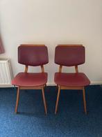 2 puntgave vintage eetkamerstoelen, Verzenden, Zo goed als nieuw, Rood, Vier