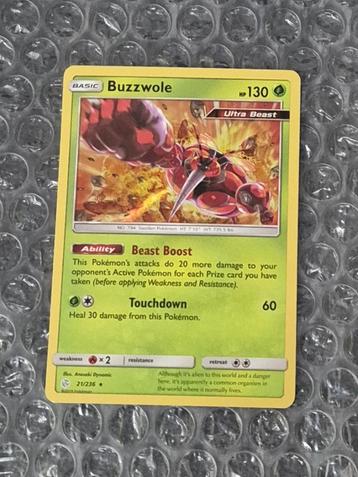 Holo Foil Buzzwole 21/236 Sun & Moon Cosmic Eclipse beschikbaar voor biedingen