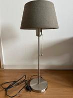 Tafellamp met stoffen kap in grijs / bruin - 60 cm, Ophalen, Gebruikt, 50 tot 75 cm
