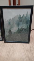 Mooie print van boslandschap in lijst, Minder dan 50 cm, Gebruikt, Ophalen of Verzenden, Print