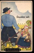Schiedam (Z.H.), Leporello, Klepjeskaart met 8 afb. Schiedam, Verzamelen, Verzenden, 1940 tot 1960, Gelopen, Zuid-Holland