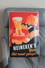 emaille plaat HEINEKEN'S BIER, Ophalen of Verzenden, Zo goed als nieuw, Reclamebord, Plaat of Schild, Heineken