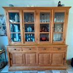 Teakhouten buffetkast glazen deuren/lades, Ophalen, Gebruikt, 200 cm of meer, Teakhout