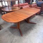 Jaren 60 70 Deense eettafel massief teak vintage ovaal, Huis en Inrichting, Tafels | Eettafels, Ophalen, Gebruikt, Teakhout, 50 tot 100 cm