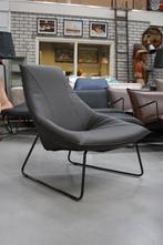 Luxe fauteuil BEAL Jess Design metaal leer donkerbruin (3 x), 75 tot 100 cm, Metaal, 75 tot 100 cm, Zo goed als nieuw