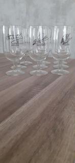 9 bier glazen Oud Ajax Spelers., Verzamelen, Glas en Borrelglaasjes, Ophalen of Verzenden, Zo goed als nieuw, Bierglas
