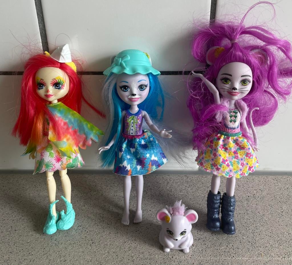 Enchantimals poppen en dierenvriendje, Ophalen of Verzenden, Zo goed als nieuw, Babypop