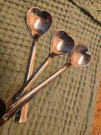 3x Hartjeslepel, Toetjeslepel, Ophalen of Verzenden, Gebruikt, Rvs of Chroom, Los bestek