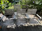 5 Franse bistrostoelen / tuinstoelen met armleuningen, Tuin en Terras, Tuinstoelen, Ophalen, Gebruikt, Metaal, Inklapbaar