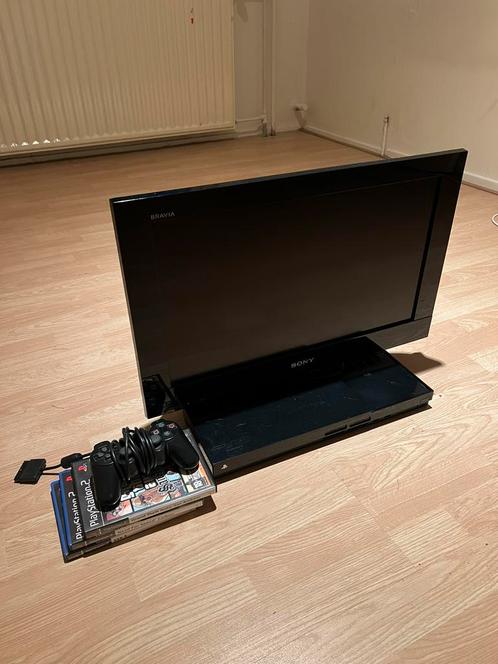 Sony Bravia Ps2, Spelcomputers en Games, Spelcomputers | Sony PlayStation 2, Gebruikt, Zwart, Met 1 controller, Ophalen