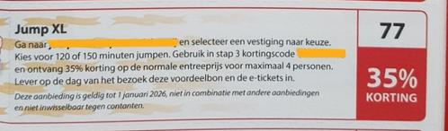Jump XL 35% korting, Tickets en Kaartjes, Recreatie | Pretparken en Attractieparken, Drie personen of meer, Kortingskaart